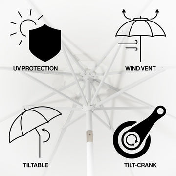 Baiona 9 ft. Classic MidCentury Market Patio Umbrella - JONATHAN Y